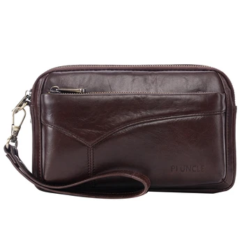 Мужской кошелек-клатч из кожи PI UNCLE большой емкости, модная сумочка на молнии, сумка-конверт, кошелек для карточек.