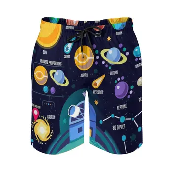 Space Universe Solar Мужские спортивные пляжные шорты для бега, брюки-багажники с сетчатой подкладкой, шорты-плавки Space Universe Solar Big Bang