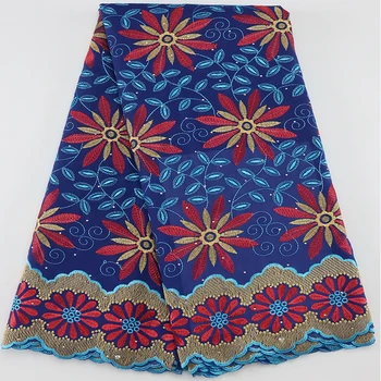 Королевская синяя Африканская кружевная ткань из сухого хлопка 2023, Высококачественное Швейцарское вуалевое кружево из Швейцарии, кружевная ткань для женского вечернего платья