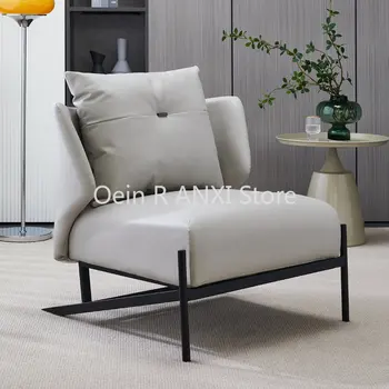 Современные стулья для гостиной в скандинавском стиле, Офисный салон, роскошное кресло из искусственной кожи, Дизайнерская металлическая мебель для дома Relax Stuhl WK