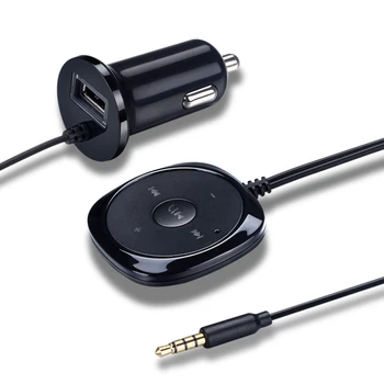 Автомобильный комплект Bluetooth Беспроводной аудиоприемник для громкой связи Поддержка потоковой передачи музыки AUX Автомобильное зарядное устройство USB Автоэлектроника