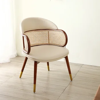 Спальня в скандинавском стиле, Роскошные обеденные стулья из массива дерева Для кресла, Современный Дизайнерский обеденный стул из ротанга, Эргономичная Мебель Stuhl